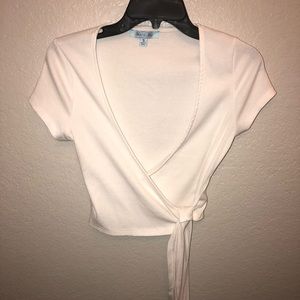 White wrap top